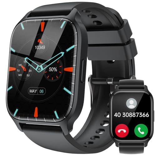 LLKBOHA Smartwatch-Herren-Damen-mit-Telefonfunktion - 1,85 Zoll Touchscreen Smart Watch, 112+ Sportmodi IP68 wasserdichte Fitnessuhr mit Schrittzähler, SchlafüBerwachung, SpO2 für Android/IOS