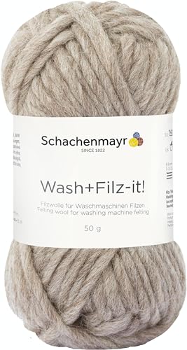 Schachenmayr Wash+Filz-It!, 50G leinen Melange Filzgarne