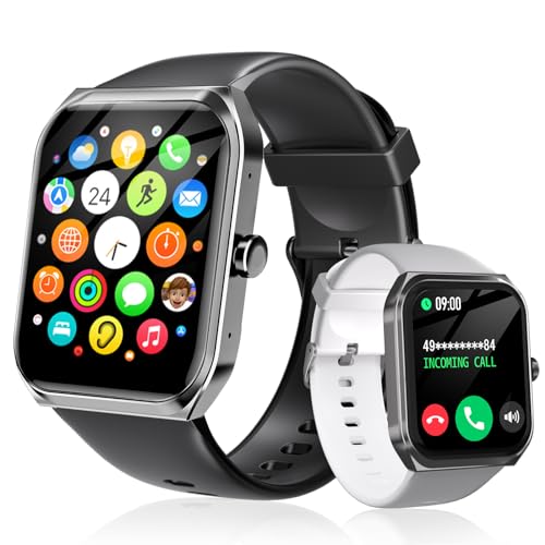 PASONOMI Smartwatch Herren mit Telefonfunktion 1,91” Touchscreen IP68 Wasserdicht Sportuhr Outdoor Fitness Tracker mit Pulsmesser, Schlafmonitor, SpO2, 100+Sportmodi Smart Watch (Schwarz)